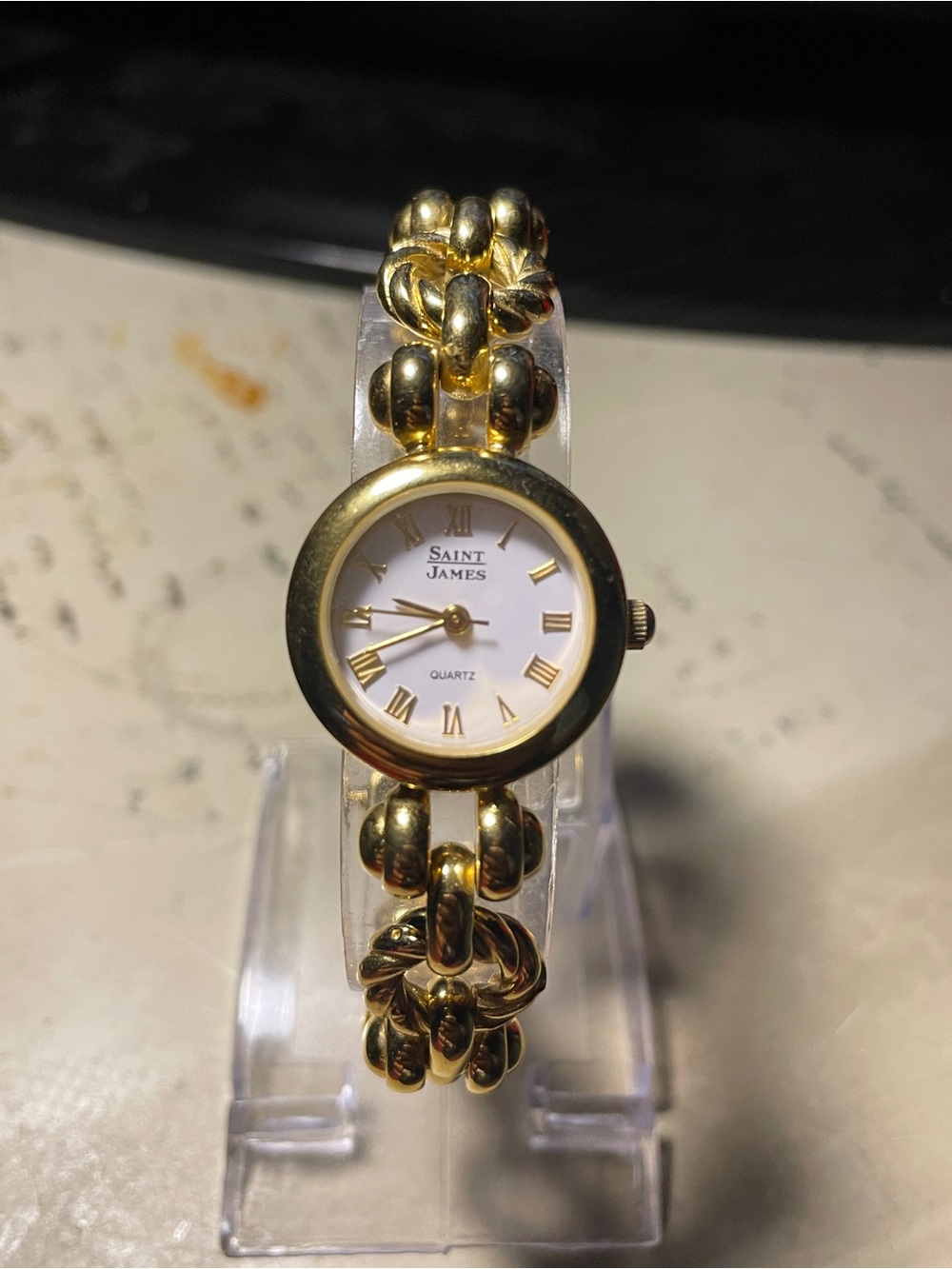 Saint James Gold and White Women's Bracelet Watch